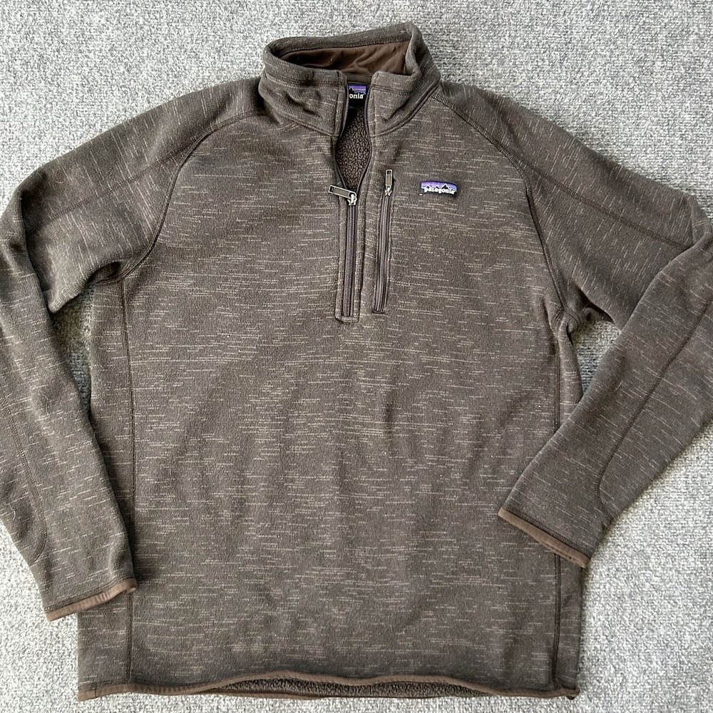 Patagonia‎ Jacket Mens Medium Brown Better Sweater 1/4-Zip Pullover Fleece - Picture 2 of 11
